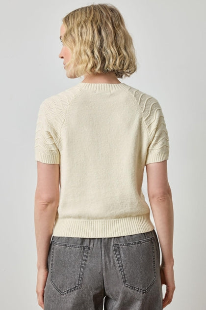 Textured Sleeve Sweater in magnolia by Lilla P