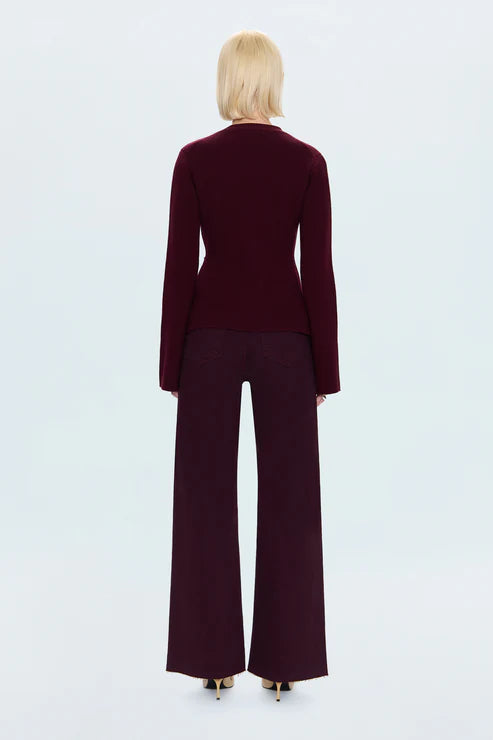 Penny High Rise Wide Leg Jean in Claret by Pistola