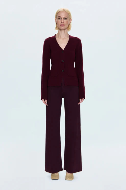 Penny High Rise Wide Leg Jean in Claret by Pistola
