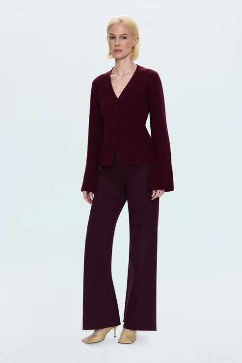 Penny High Rise Wide Leg Jean in Claret by Pistola