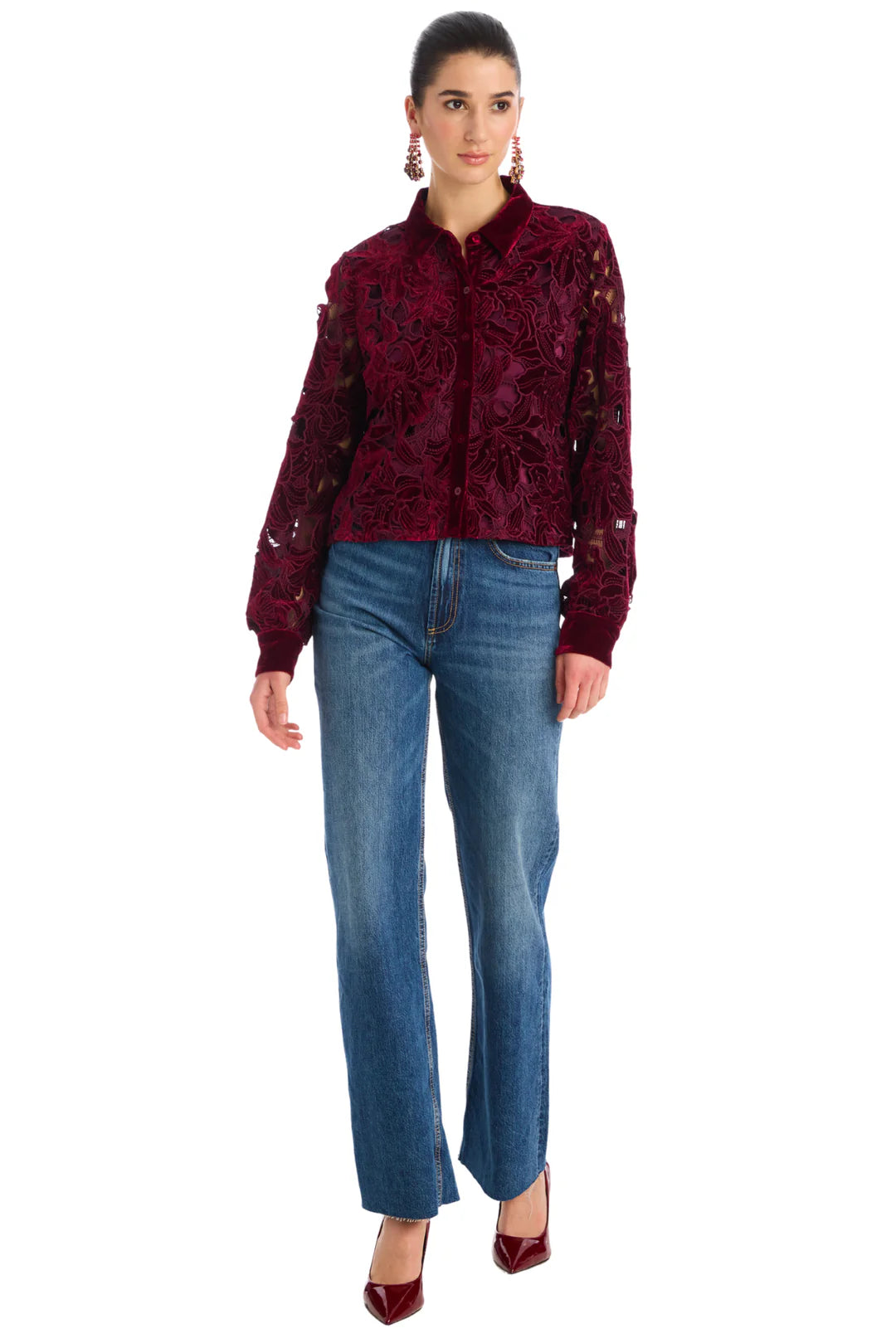 Phoebe Blouse in oxblood by Allison