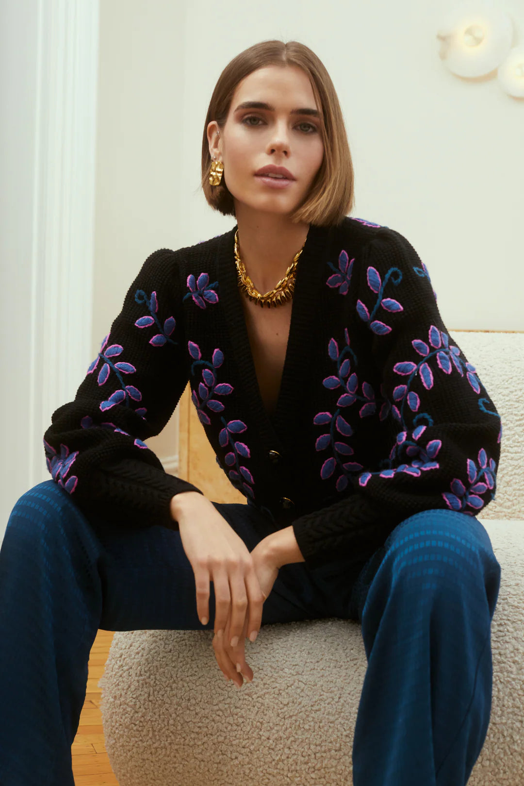 Piper Cardigan in black multi by Allison