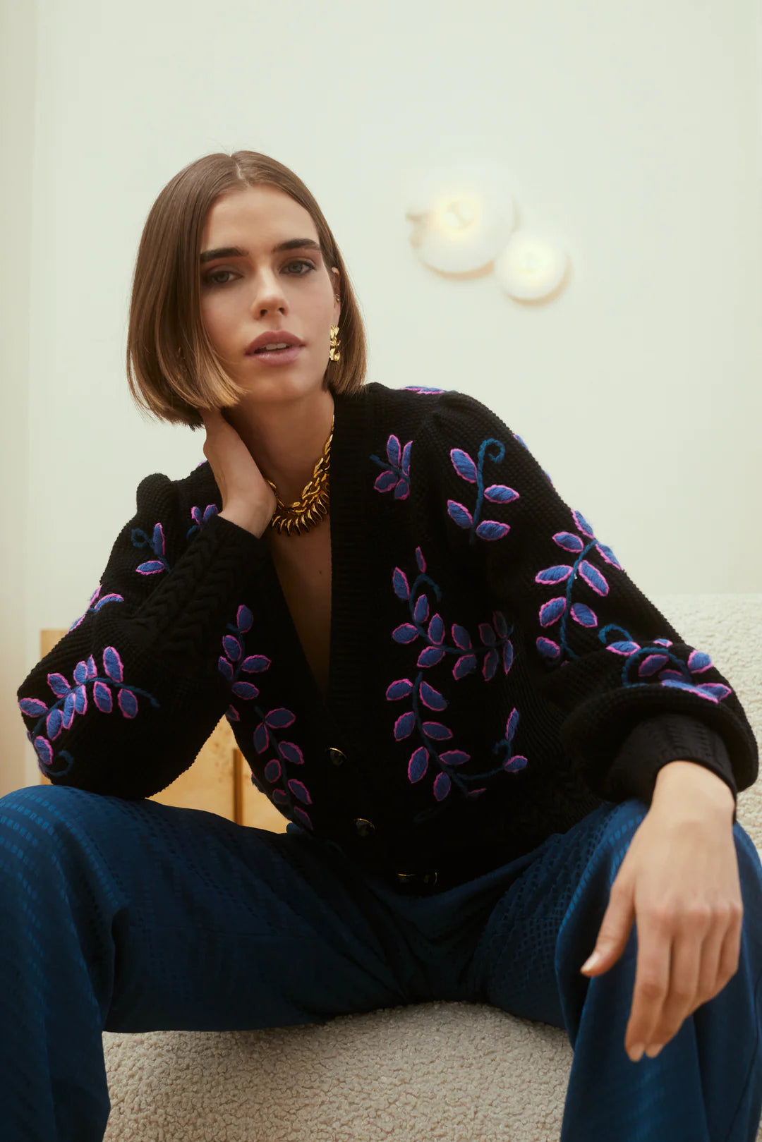 Piper Cardigan in black multi by Allison
