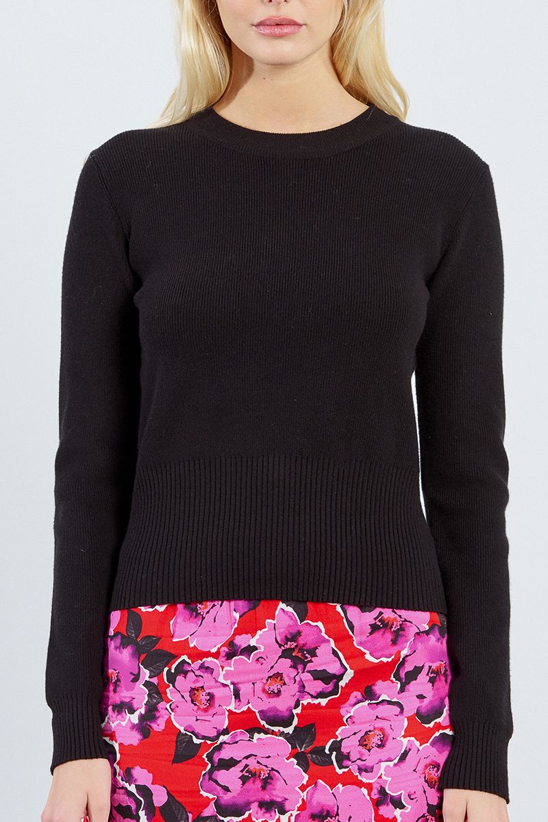 Long Sleeve Sweater in black by Molly Bracken