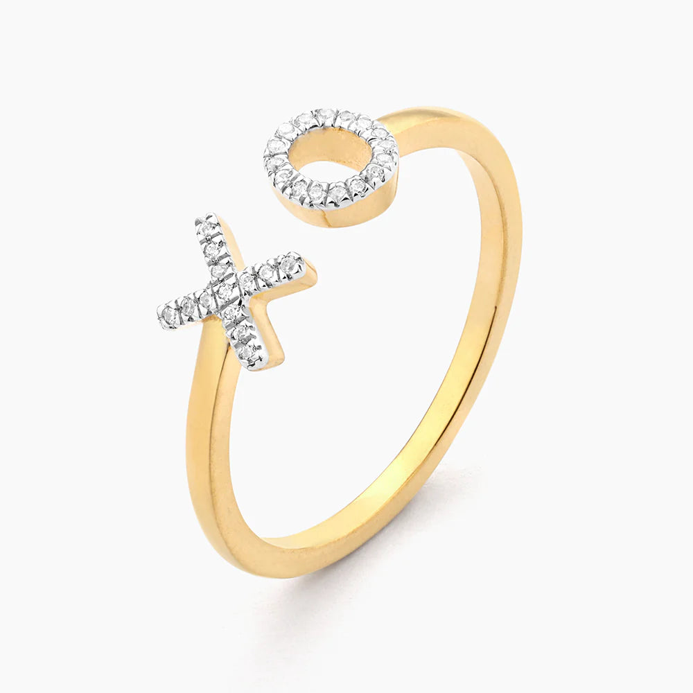 XO Statement Ring in gold (size 7) by Ella Stein