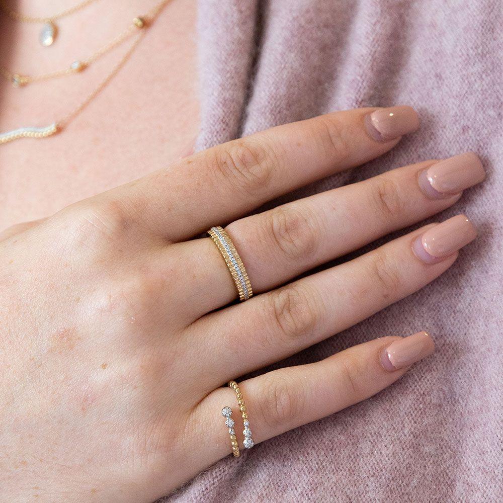 Groovy Bar Stackable Ring (size 8) in gold by Ella Stein