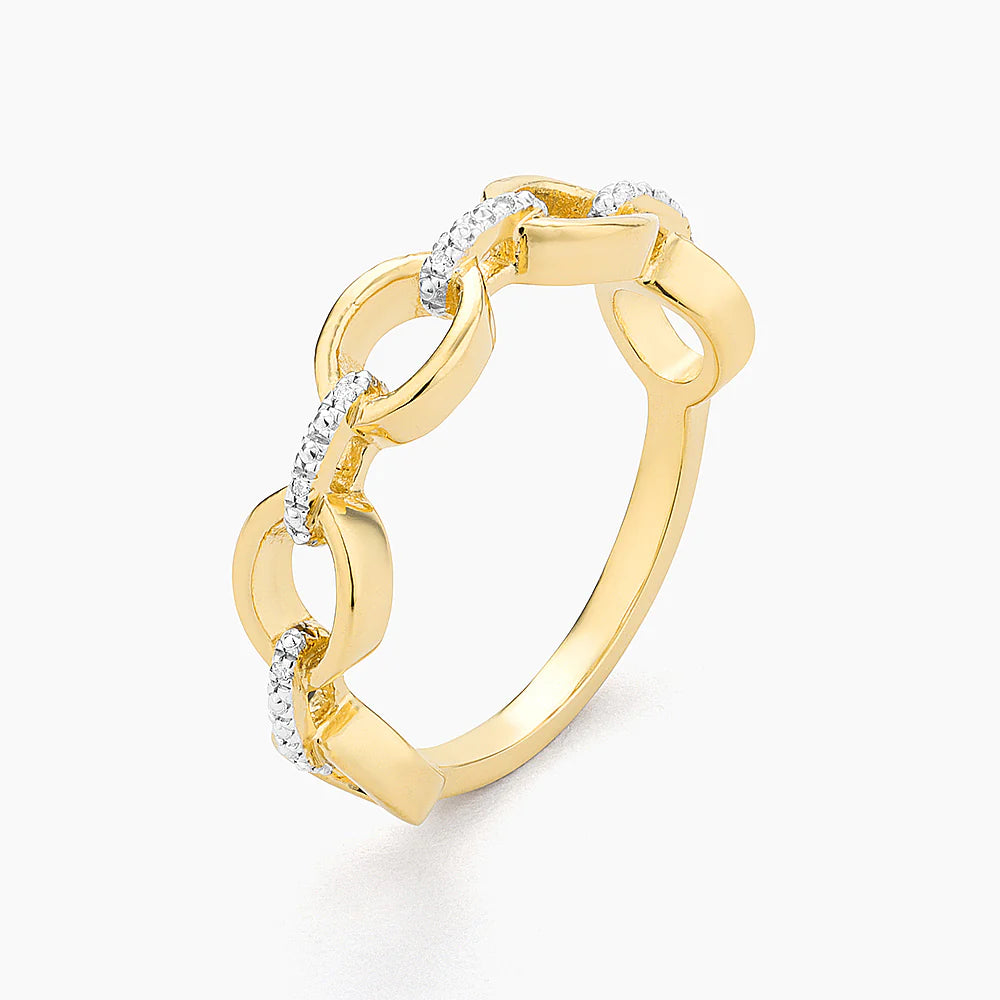 Linked Stackable Ring in gold (size 7) by Ella Stein