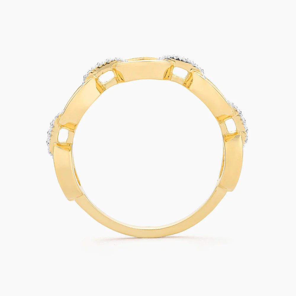 Linked Stackable Ring in gold (size 7) by Ella Stein