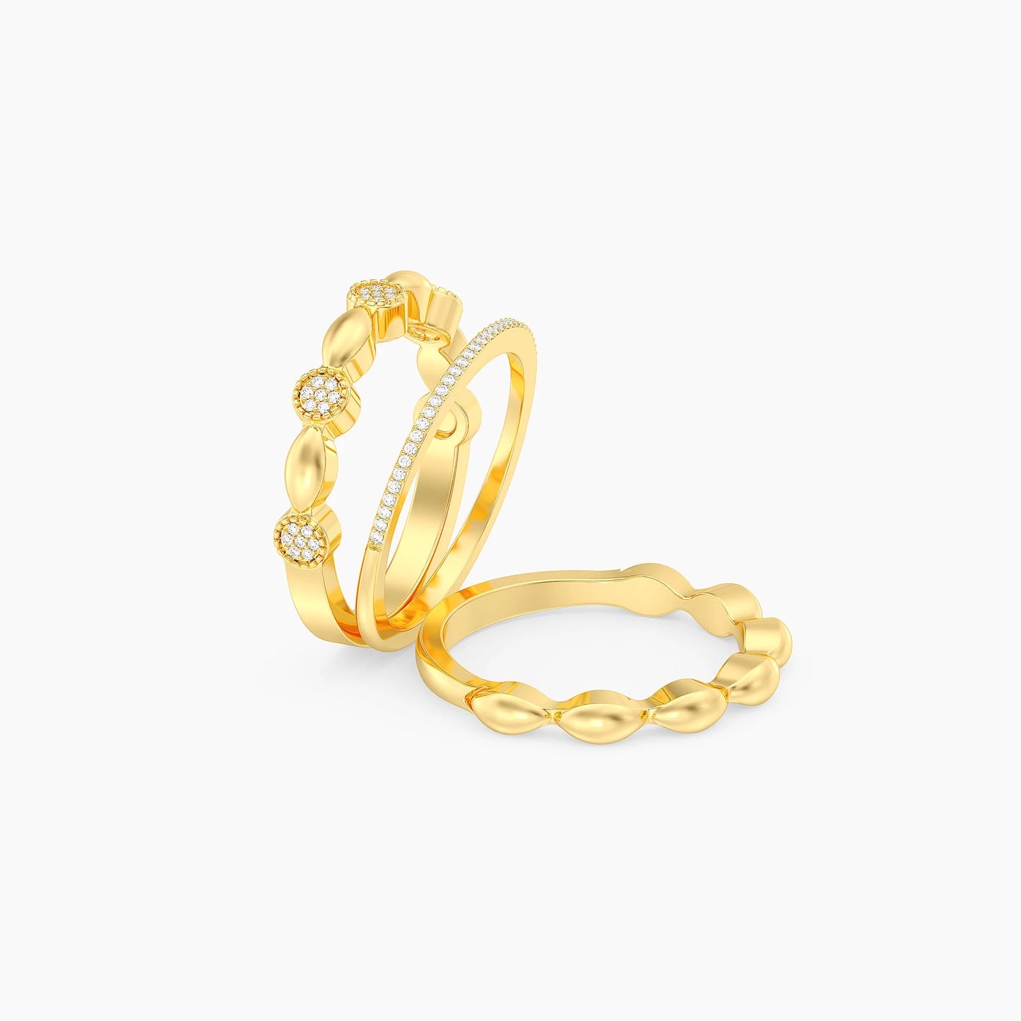Round Triple Stackable Ring in gold (size 7) by Ella Stein