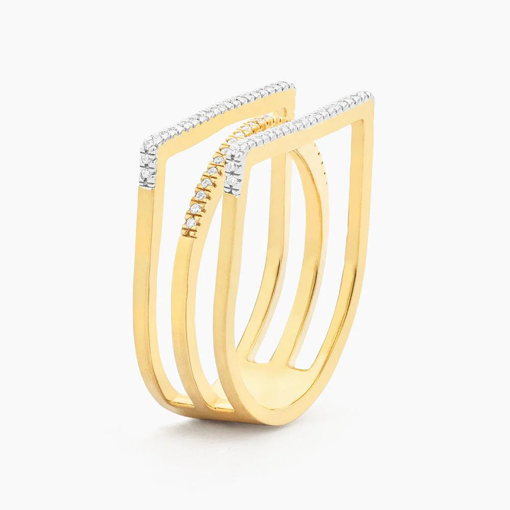 Deco Stack Ring in gold (size 7) by Ella Stein
