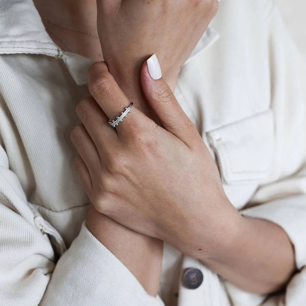 Down to Earth Stackable Ring (size 8) in gold by Ella Stein