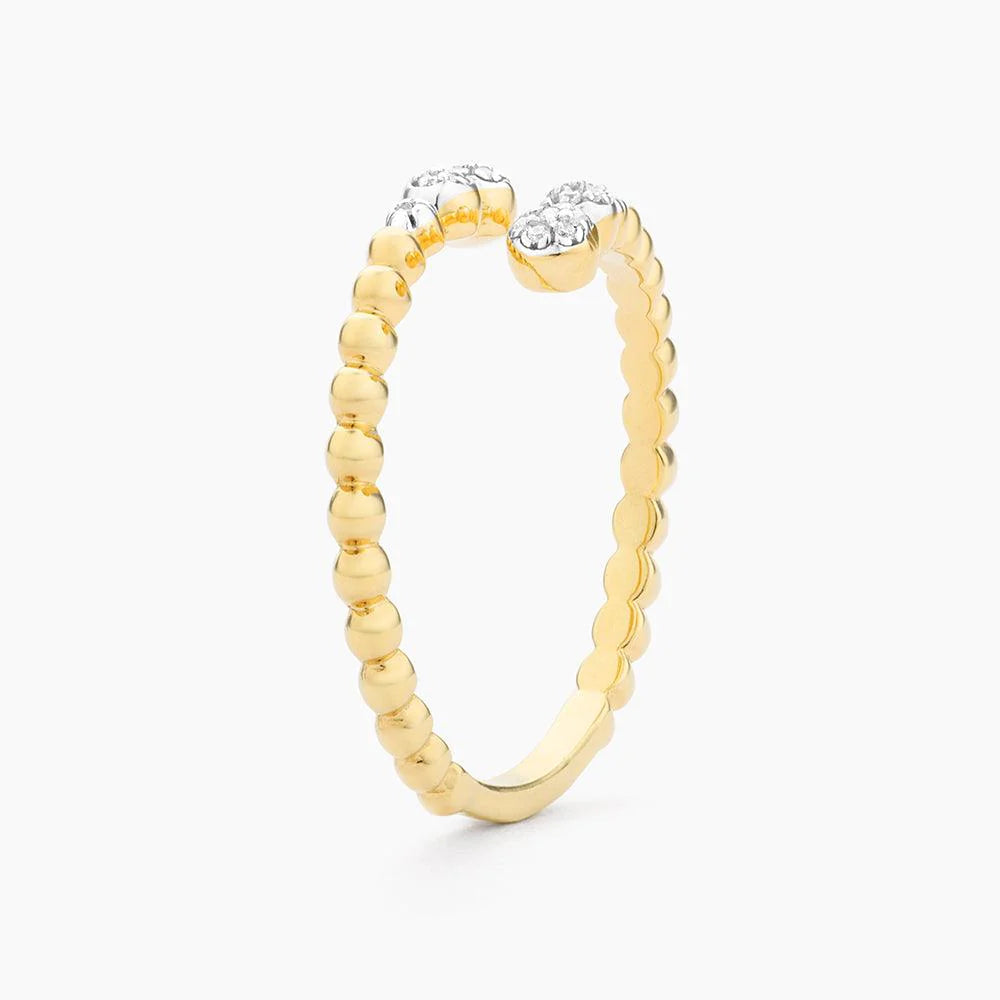 Beaded Connection Statement Ring (size 7) in gold by Ella Stein