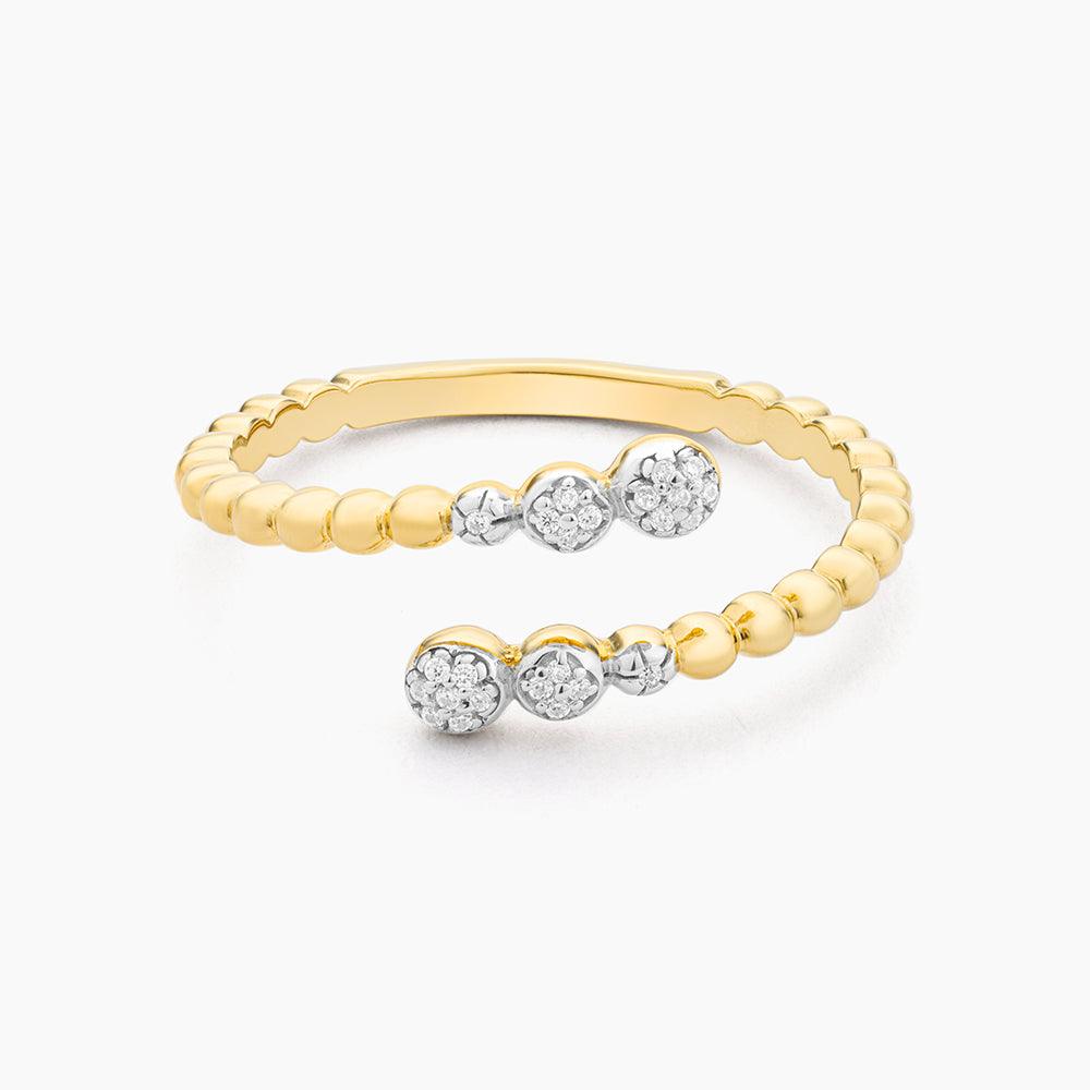 Beaded Connection Statement Ring (size 7) in gold by Ella Stein