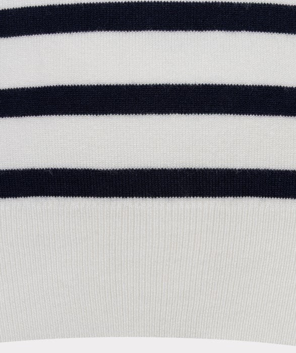 Short Sleeve Stripe Sweater in white/navy by Esqualo