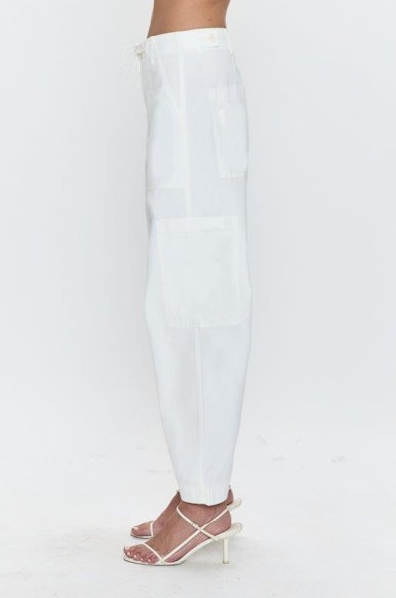 Sabrina Curved Utility Pants in white by Pistola