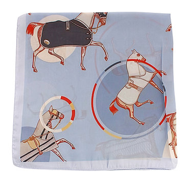 Horse with Saddles Bandana Scarf in light blue