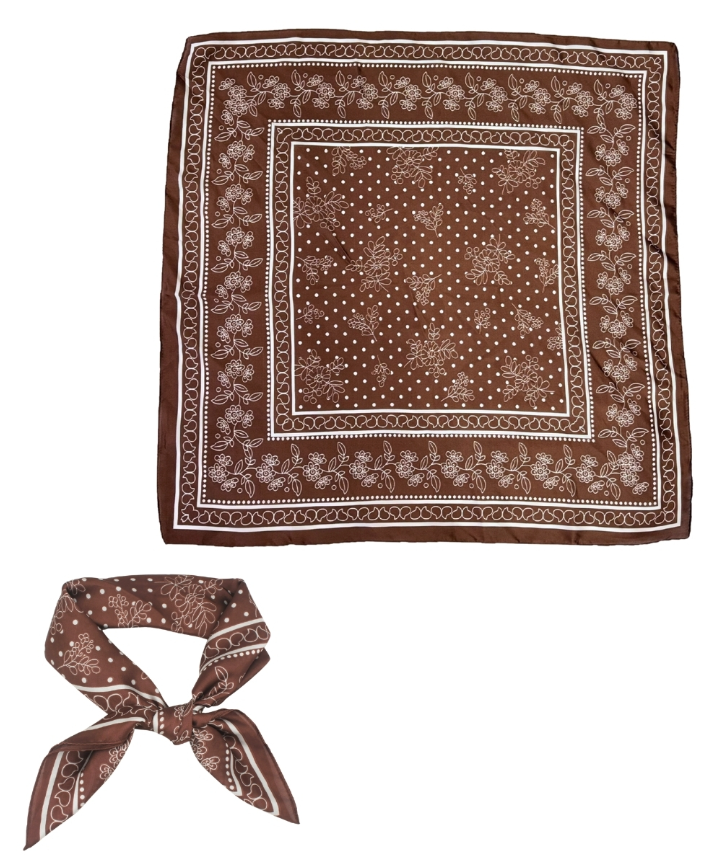 Floral Print Scarf in brown