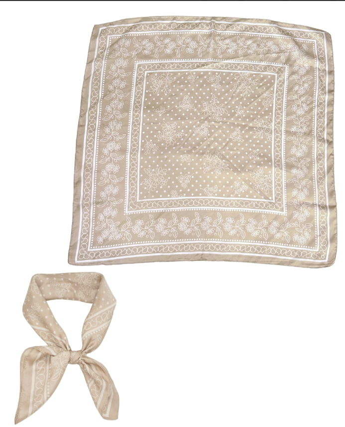 Floral Print Scarf in taupe