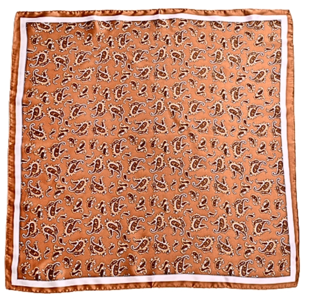 Paisley Printed Bandana Scarf in brown/dark brown
