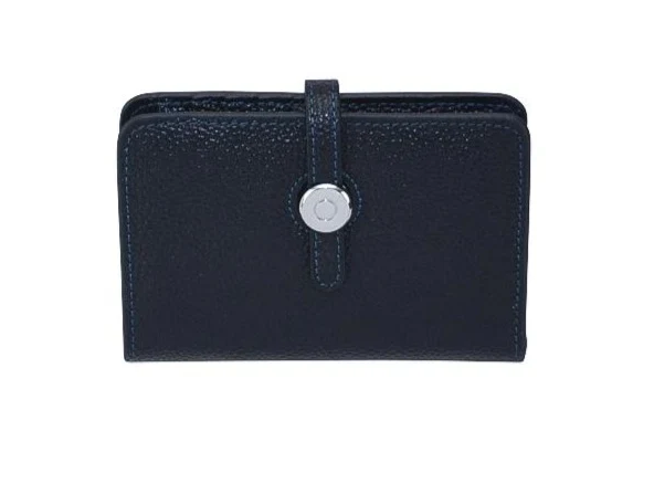 Leather Wallet in navy by BC Bags