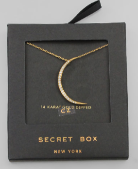 CZ Crescent Necklace in gold