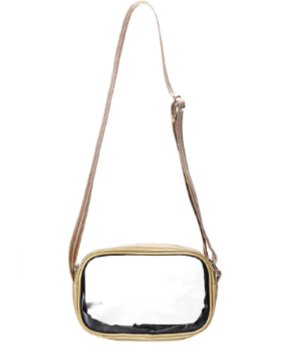 Camera Bag Style Clear Crossbody in gold