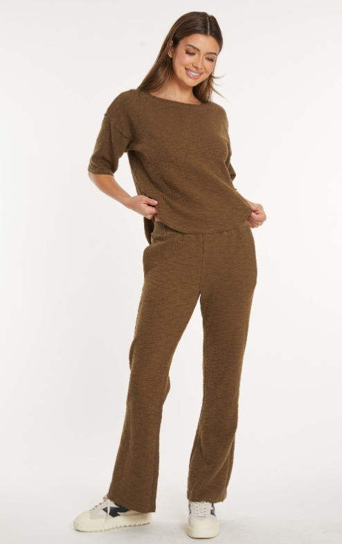 Long Straight Leg Pull-On Pants in cloud fern by Mododoc