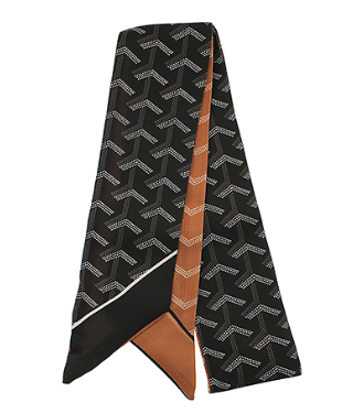Printed Arrow Pattern Narrow Scarf in black