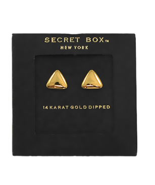 Triangle Studs in gold by Secretbox
