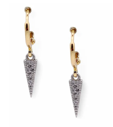 In Cahoots Spike Huggie Earrings in gold by Farrah B