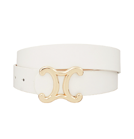 Mirrored C Buckle Belt in white