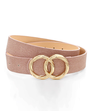 Double Octagon Buckle Belt in mauve
