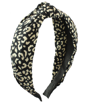 Leopard Print Headband in black