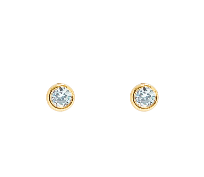 Dainty Cubic Studs in gold by Secretbox
