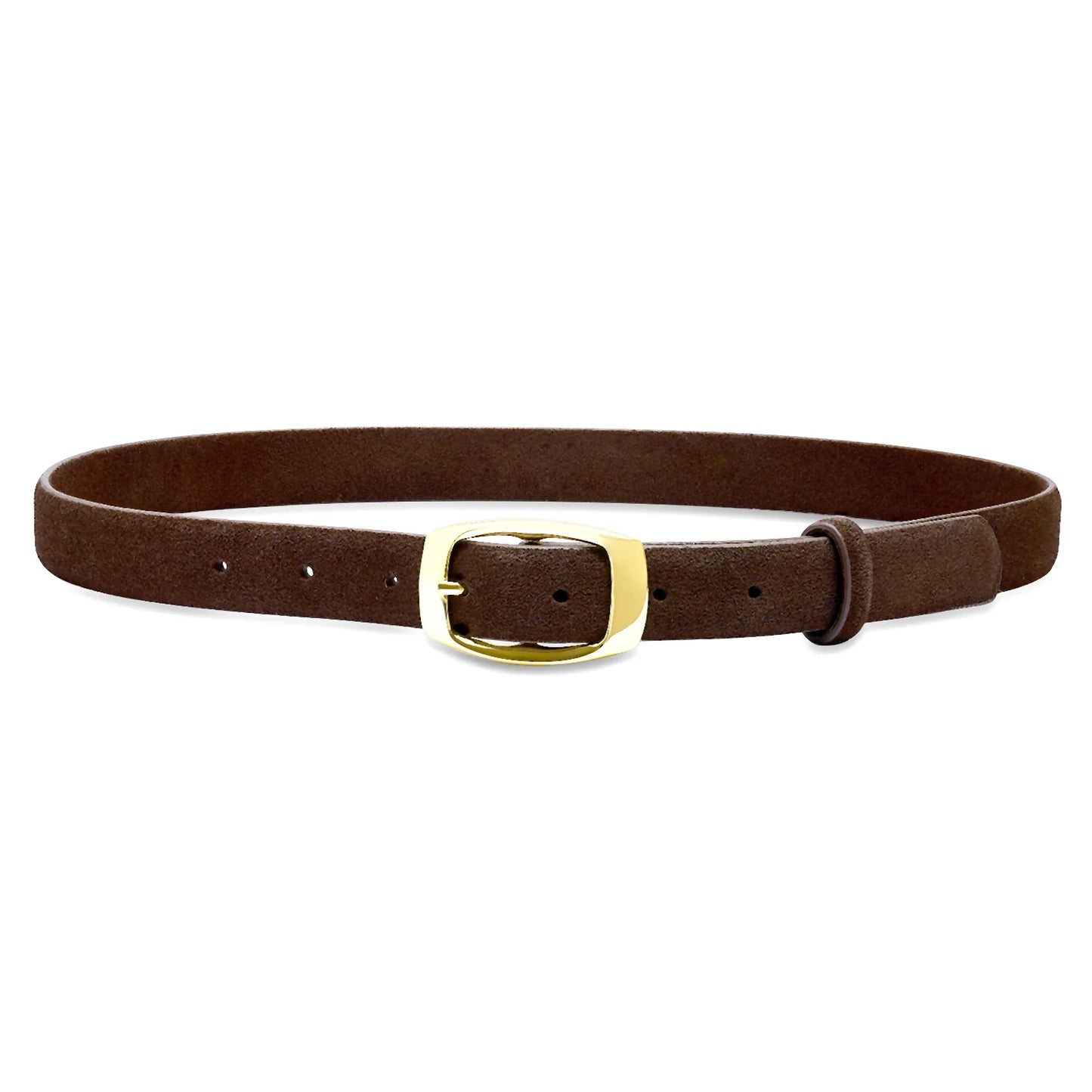 Mini Oakwood Suede Belt in chocolate by Laurel & Gold