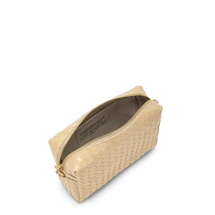 Tracolla Large Woven Crossbody Bag in cream by Uashmama