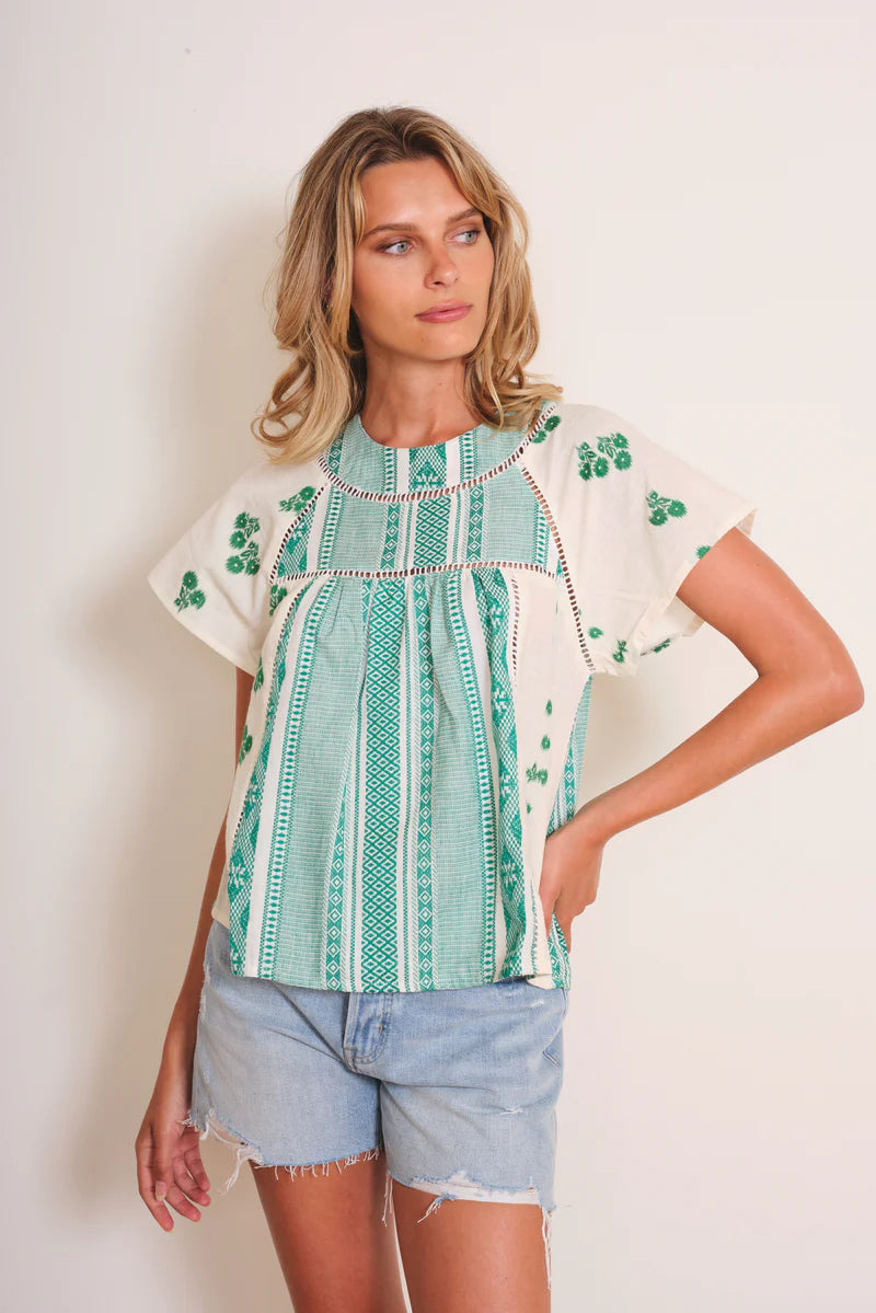 Kimberly Top in green by dRA