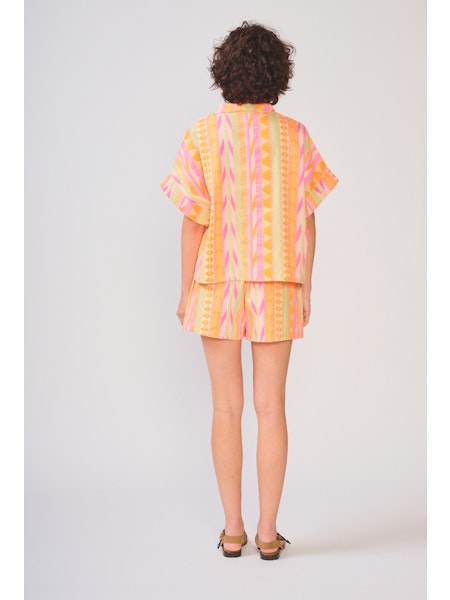 Benson Printed Short in pink driveway by dRA