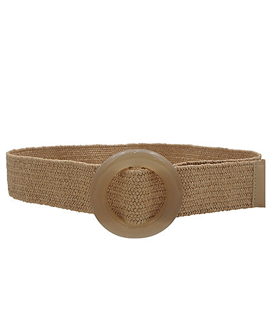 Acrylic Circle Buckle Belt in tan