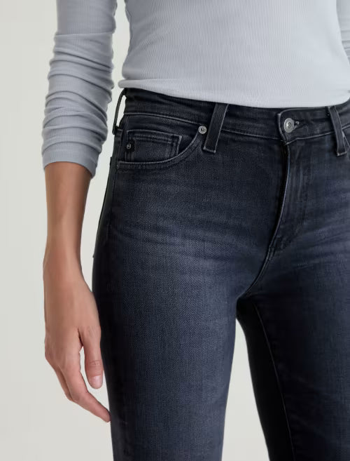 Mari High Rise Slim Straight Crop in glitch by AG