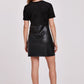 Valencia Faux Leather Dress in black by Another Love