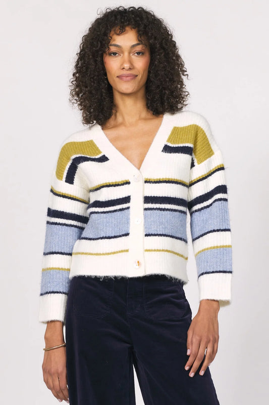 Sasha Stripe Cardigan in golden horizon by Another Love