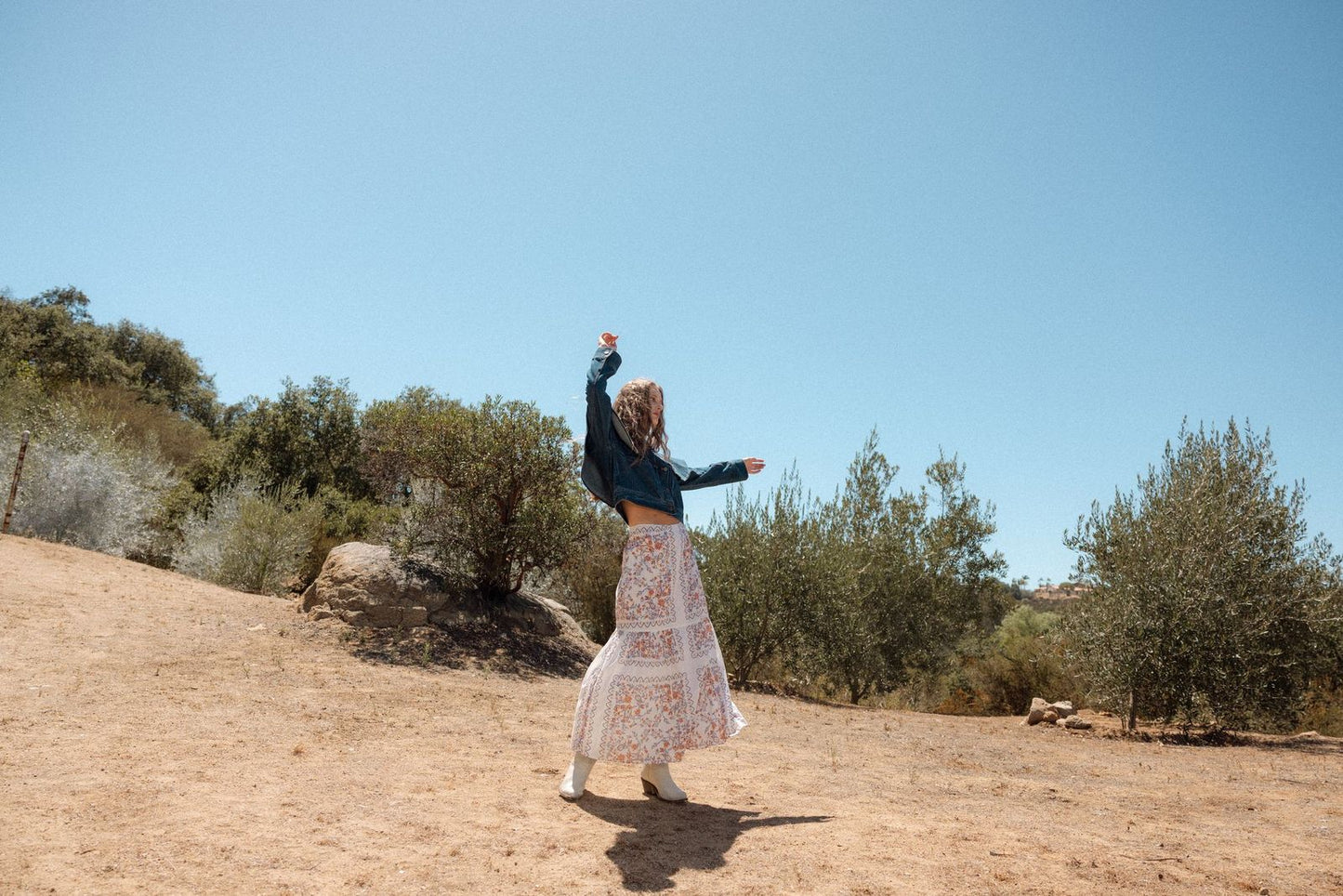 Marjorie Ankle Skirt in la ramos print by Cleobella