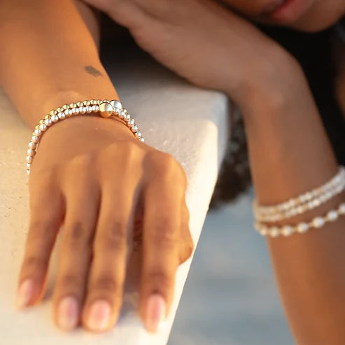 Wrecking Ball 6" Stretch Bracelet in gold by Splash