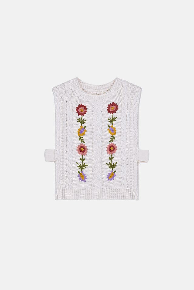 Adela Sweater Vest in cream by Louise Misha