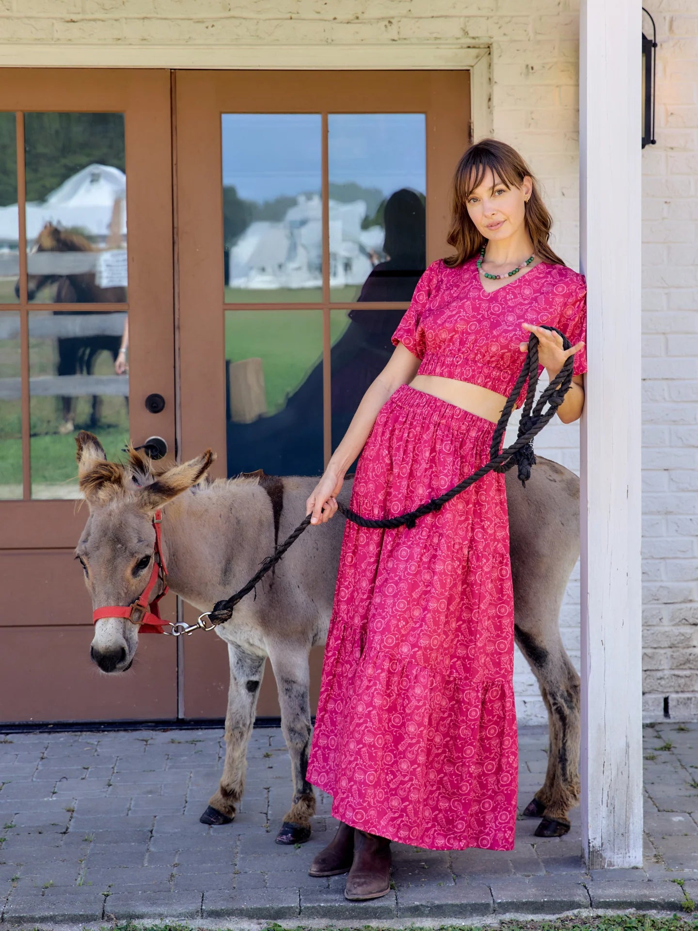 TRUNK SHOW- The Abby Top in Maroon Cosmo by Beau & Ro