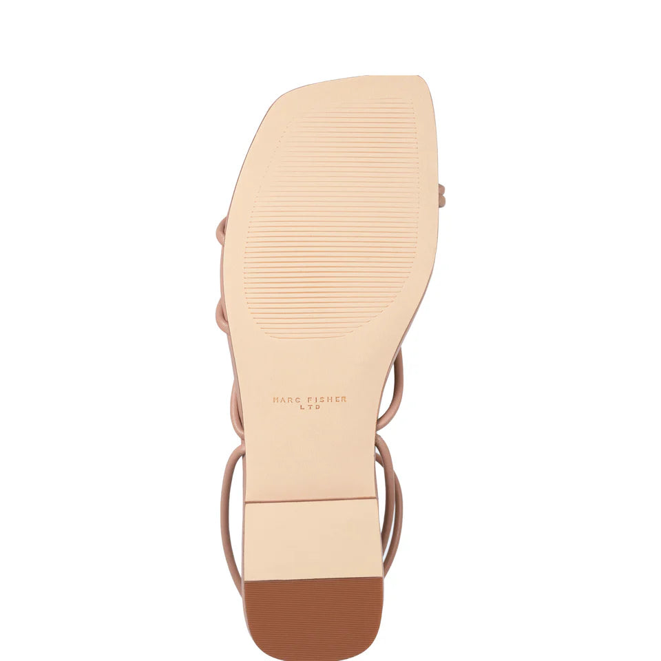 Mayte Strappy Flat Sandal in light natural by Marc Fisher