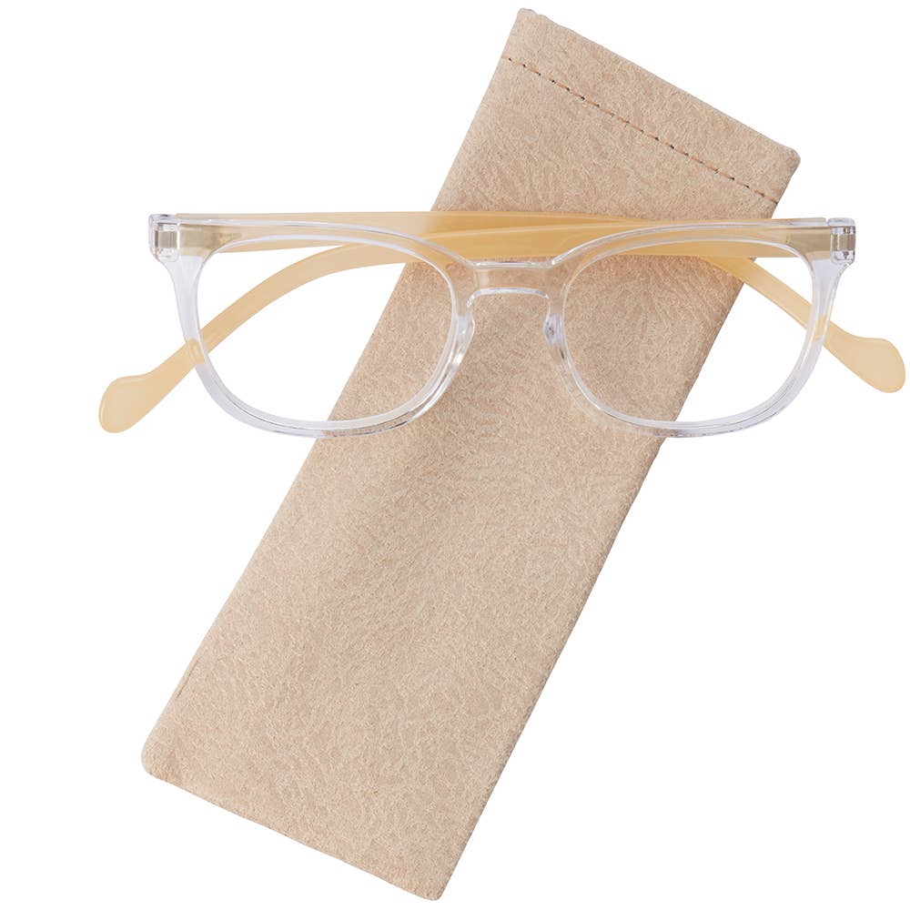 Chiffon Reading Glasses: Clear/Lt Yellow / +3.00