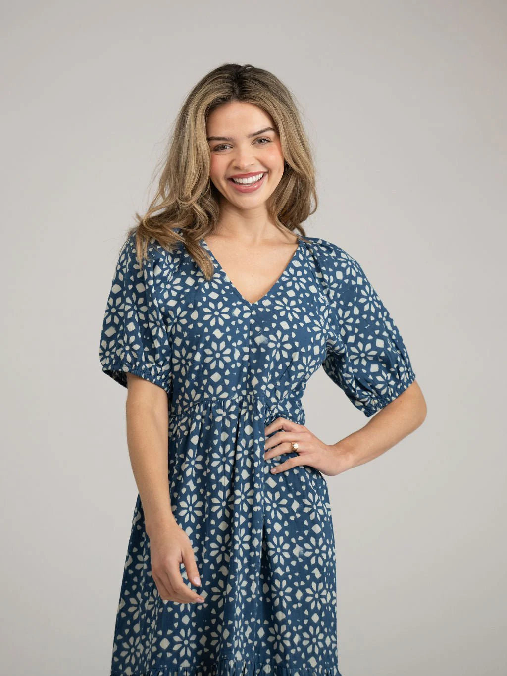 TRUNK SHOW- Poppy Maxi Dress in navy star blue resist by Beau & Ro