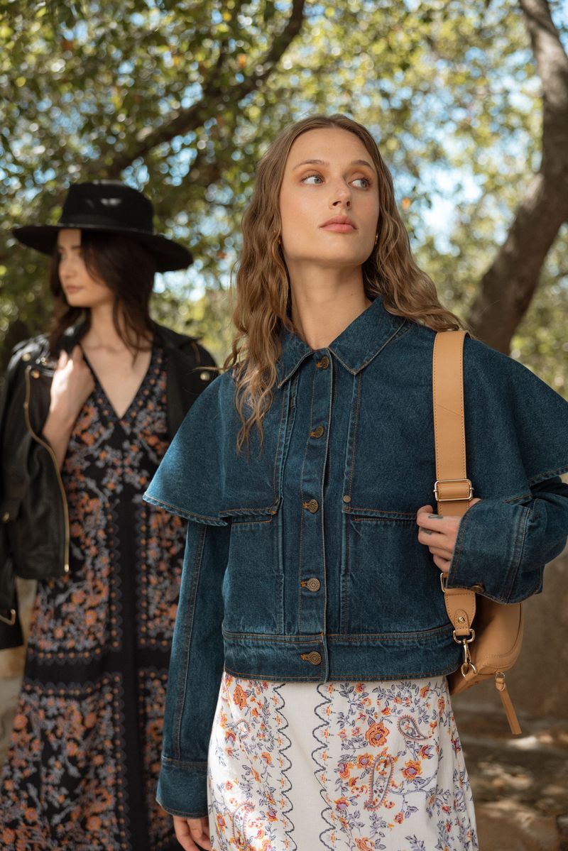 Clarke Jacket in dark denim by Cleobella